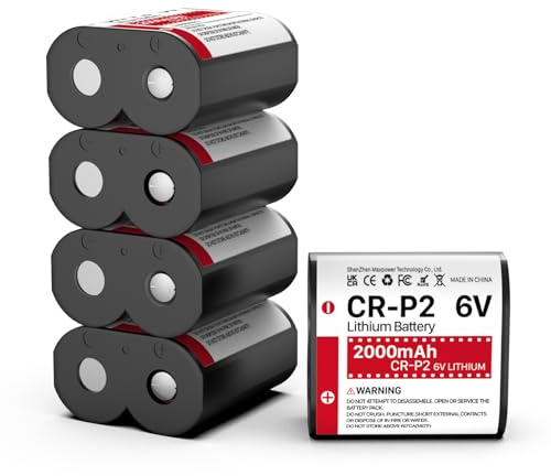 5-Pack CR-P2 Batteries, 6V 2000mAh Lithium Photo Battery 223A, 2CR-P2, EL223AP, and DL223A Batteries