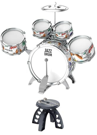 DuskHaven Bass Drum Drum Set Rhythmus Beat Spielzeug Musikinstrument Pedal Percussion für Geburtstagsgeschenk Vorschule Familie, Stil B