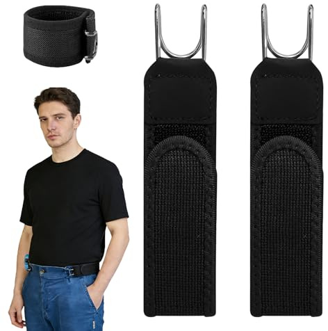 Dandin 2 Stück Gürtel Ohne Schnalle Für Herren Damen | Unsichtbarer Elastischer Gürtel Mit Metallhaken, Geschenkidee für Männer, Für Beruf Freizeit Business