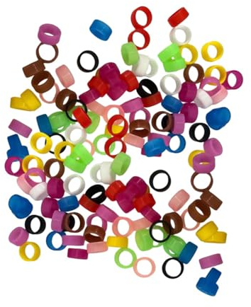 ZGUZMCMK 100 Pièces Bagues Identification Oiseaux Bagues Pied Silicone Souple Bagues Marqueur Mélangées Bagues Etiquette Reconnaissance pour Éleveurs Pigeons P, Style B