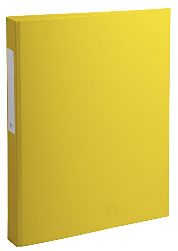 Exacompta 51386E Ringbuch (fester Karton, PP, 4 Ringe, Rückenetikett, Rücken 40 mm, DIN A4) 1 Stück gelb