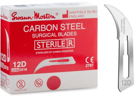 Lame di bisturi sterile n°12D Swann Morton scatola da 100