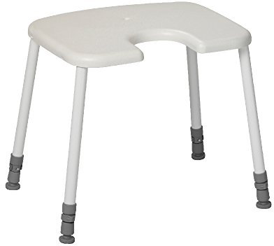 CareLine Heavy XXL mit Intimausschnitt Duschhocker, Weiß, Stahl, Kunststoff