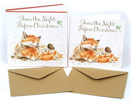 Wrendale Designs by Hannah Dale - The Night Before Christmas – Weihnachtskarten-Set – 8 Stück