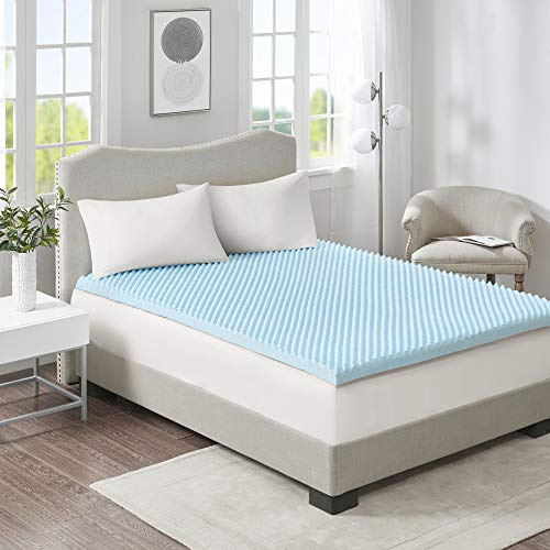 Sleep Philosophy Gel Infused Memory Foam Mattress Topper Luxurious, All Season Enhanced Bed Support, Twin, 3 Thick, Without Cover Blue