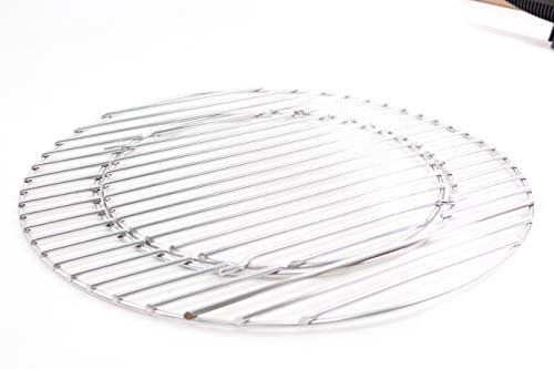 HeRo24 Grillrost aus Edelstahl Ø 44,5 cm mit 30 cm Mittelöffnung – kompatibel mit Gussrost-Einsätzen & Hähnchengriller – Robuster Edelstahl-Grillrost für Holzkohlegrills & Kugelgrills