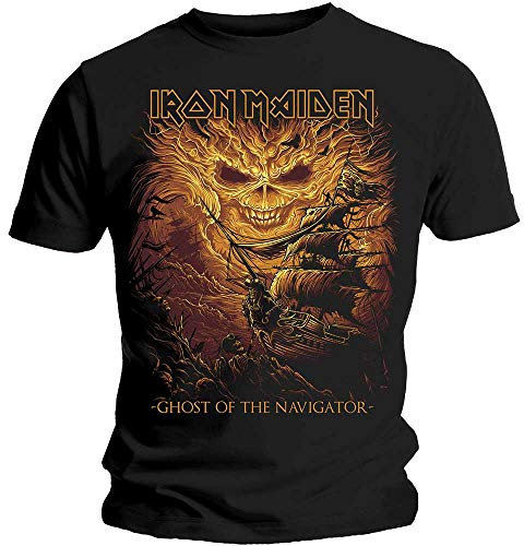 ROCKOFF Herren Iron Maiden Ghost of The Navigator T-Shirt, Schwarz, XL