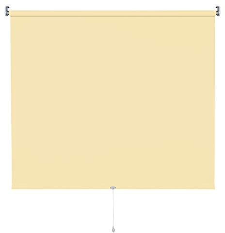 Verdunkelungsrollo Springrollo Mittelzugrollo 13 Farben klemmfix Rollo ohne Bohren Breite 62-202 cm Höhe 180 cm Fenster Vorhang blickdicht verdunkelnd klemmbar Klemmträger (122 x 180 cm / Gelb)