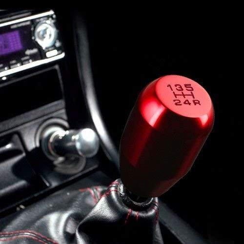 TIANRUIDA Pomo de palanca de cambios universal de 5 velocidades rojo Racing para palanca de cambios de aluminio JDM
