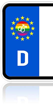 Ritter Mediendesign Aufkleber 2 Stück Rainbow LGBT Flag Sticker Fahne Regenbogen Plakette Nummernschild Waschstrassenfest