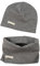 LACOFIA Baby Jungen Mädchen Beanie Mütze und Loop Schal Set Kinder Weiche 100% Baumwolle Strickmützen Kleinkind Hut und Kragen Schals Dunkelgrau 3-7 Jahre