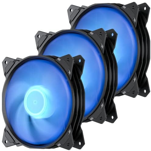 upHere Long Life 120mm 3-Pin High Airflow Quiet Edition Blue LED Case Fan for PC Cases, CPU Coolers, and Radiators 3-Pack,PF120BE3-3