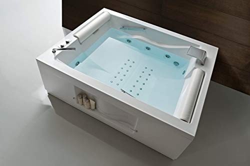 Badewanne Whirlpool Cromotherapie komplett mit Kopfkissen, Airpool