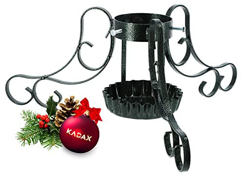 KADAX Weihnachtsbaumständer, Retro Ständer aus Stahl, Tannenbaumständer mit Schwingplatten System, Ständer für Baum, Stabiler Christbaumständer mit Wasserschüssel (67 cm, Grün)