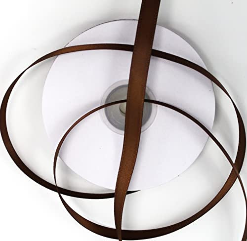 CaPiSo 25m Satinband 10mm Beidseitig Glänzend Geschenkband Doppelseitig Dekoband Schleifenband Dekoration Hochzeit (Dunkelbraun, 25m)