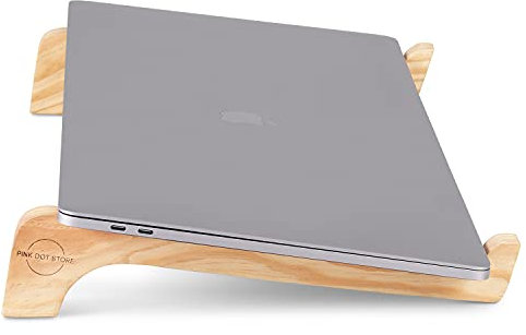 Wooden Laptop Stand - Ergonomic, Portable Computer Riser Fits All Laptops & Tablets. This Beautiful Desk Accessory Cools Your Device & Helps Posture