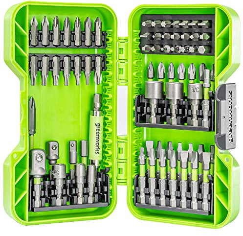 Greenworks 70-Piece Impact Rated Driving Set,Screwdriver Bit Set,Precision-Milled Bit,Modular Case,Magnetic Bit Holder