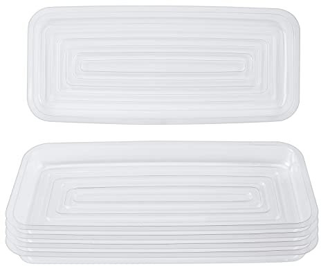 Idyllize Sottovaso rettangolare da 29,2 x 12,7 cm, in plastica trasparente, spessa, resistente, per vasi, davanzali e mensole (29,2 x 12,7 cm)