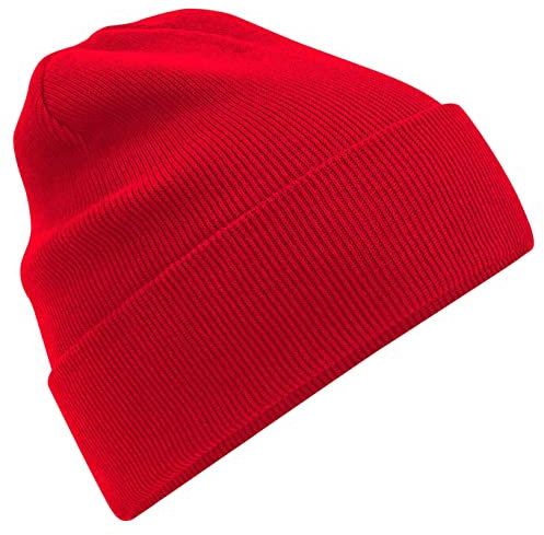 Beechfield B45N Organic Cotton Original Cuffed Beanie - Classic Red
