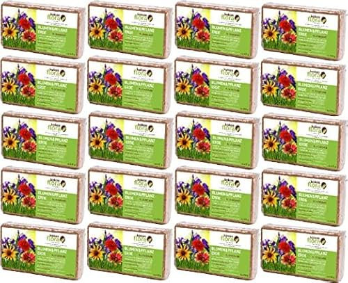 KOKOSFLORA 180L Kokoserde Ziegel 20 x 650g - Natürlich &Torffrei kokosfasern für Pflanzen Ideal für Innen und Außen - Topfpflanzen, Zimmerpflanzen, Balkonkästen, Gartenbeete.