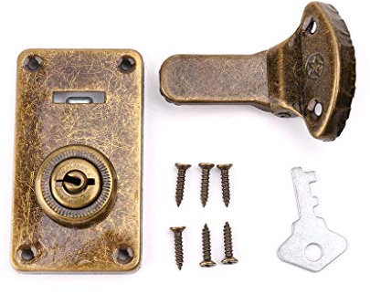 Kemelo Valigia in Pelle Tono Bronzo Fibbia Scatola Serratura in Metallo Vintage Chiusura a levetta Antica Chiusura a Scatto in Ferro Bronzo