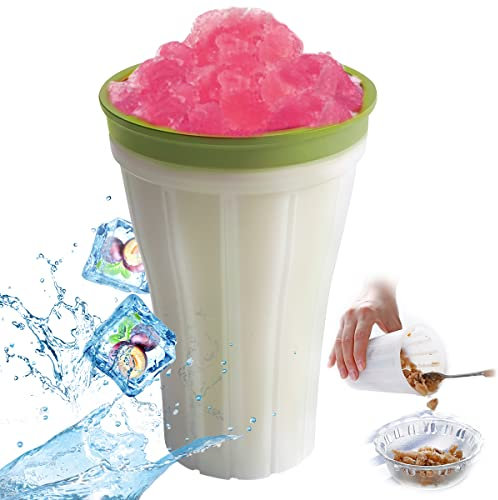 RosyFate Taza de Enfriamiento para Hacer Granizados y Batidos Congelados, Slushy Ice Maker, Frozen Magic, Squeeze Cup (Verde)