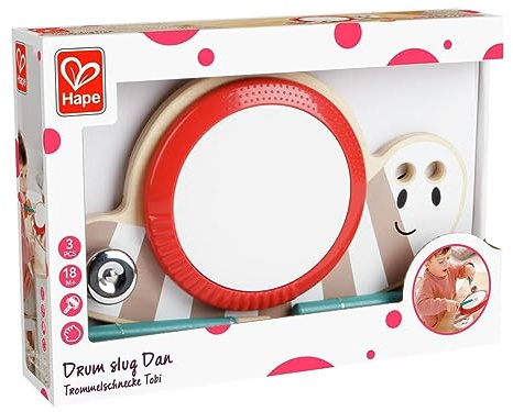 Hape Drum Slug Dan Musical Holzspielzeug Vorschule 18m +
