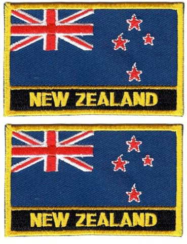 Bestickte Aufnäher mit Neuseeland-Flagge, taktische Moral-Applikation, Klettverschluss, Emblem, 2 Stück (Neuseeland)