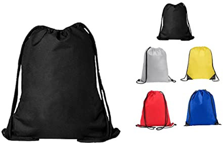 TROTH Unisex Drawstring Gym Bags, String Trainer Bag, Personalized Drawstring Bag Suitable for Sports, School Kids PE, Gym, Travel, Swimming, and Various Activities (1 Pack, Black)
