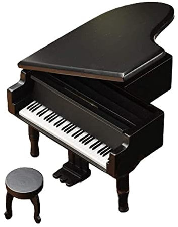 spieluhr Spieluhren Hölzerne Spieluhr Klavier Kreative Spieluhr Enthält Dekorative Stühle Für Den Weihnachtsgeburtstag (Color : Noir, Size : 14 * 12 * 9cm)
