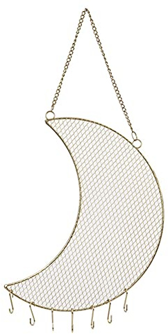 JAWSEU Présentoir Bijoux Mural Porte-Bijoux Présentoir de Boucle D'oreille Suspendu Porte Collier Métal en Forme de Lune Étoile Organisateur de Bijoux pour Bracelets, Colliers, Boucle D'oreille
