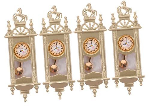 STOBOK 4stücke Mini Pendeluhr Dekoration Vintage Miniatur Pendeluhr Für Mini-häuser Deko Für Modellbau Und Miniatur-landschaften Braunes Design Für Kreative Wohnräume