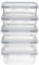 HOCHSTE Airtight Glass Food Containers with Lids - 5-Pack, 100% Leak Proof BPA Free Food Storage Containers with Locking Lids - Freezer to Oven Safe - Takeaway Containers - 5 Pack Blue - 1050 ml