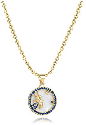 Astrology Constellations Zodiac Signs Necklaces for Women Birthday Birthstones Jewellery Gift for Daughter Family Best Friends Round Gold Opal Pendant