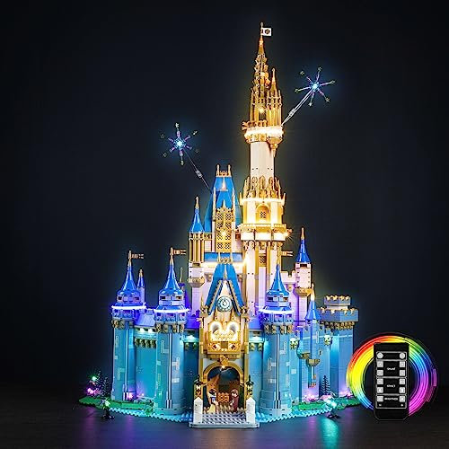 LocoLee Led Licht Set Kompatibel mit LEGO Disney Castle, Led Beleuchtungs Set Compatible with LEGO 43222 Disney Castle 2023 Lichter Set, Kein Modell (Fernbedienung Version)