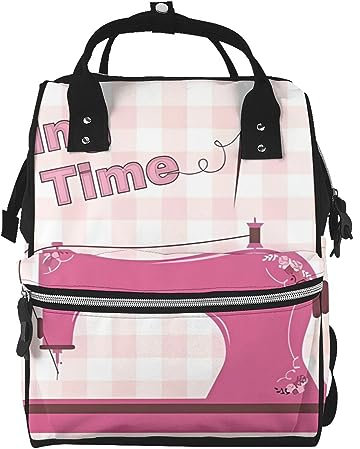 Wickeltasche / Wickeltasche, Vintage-Stil, Rosa, bedruckt, für Mütter und Väter, Schwarz , One size