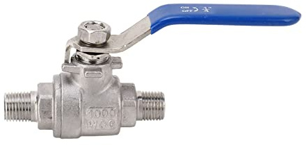 Jeanoko Vanne à boisseau sphérique, Acier Inoxydable 2 pièces sans Fuite raccord de vanne à Billes Filetage mâle 1/4 NPT pour l'eau