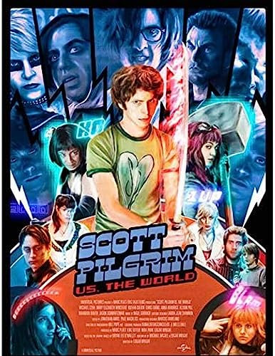 Poster Scott Pilgrim Vs. The World Vintage Filmplakat, Wandkunst, Bilder, Leinwand, Malerei, Poster Und Drucke, Wanddekoration 50X70Cm Kein Rahmen