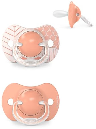 Suavinex, Schnuller für Babys von +18 Monaten, 2er-Pack, Schnuller mit Physiologischem Sauger SX Pro aus Silikon, Symmetrisch, Superweich und Flexibel, Dreams Pink