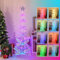 GYMAX 7FT Pre-Lit Christmas Tree, Light Up Collapsible Spiral Xmas Tree with 341 LED Lights, 34 Lighting Modes, Glowing Holiday Christmas Decor for Home Office