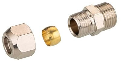 Copper Pipe Fitting 6mm 8mm 10mm 12mm 1/81/43/81/2Male Thread Pipe Connector Compression Fitting Connector (Size : OD 12MM PIPE_1/2)