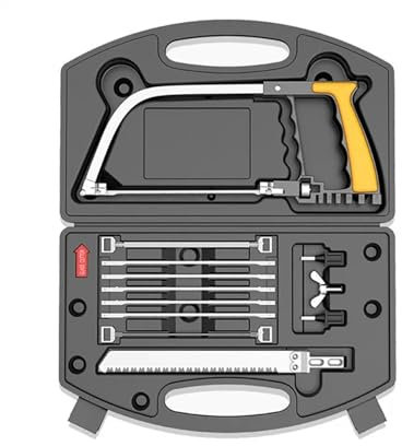 SSIMOO 12-in-1-Multifunktions-Handsägen-Set, Werkzeuge, Holzbearbeitung, universelle DIY-Handsäge, Mini-Bügelsäge, kompatibel mit Holz, Glas, Keramik, Fliesen, Metallsäge (Color : 12 in 1 Set Black)