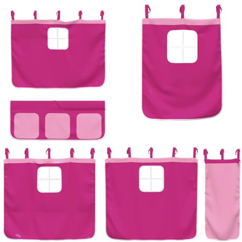 Vorhänge für Hochbett, Vorhänge, Etagenbett, Zelt für Hochbett, mit Tunnel und Turm, Vorhänge für Hochbett, Rosa, Polyester