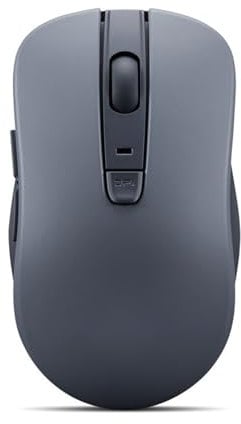 Lenovo - Souris silencieuse Bluetooth (WL300) - Souris d'ordinateur à 5 Boutons avec clic Gauche et Droit Silencieux, Prise en Main sculptée, par Microsoft Swift, jusqu'à 1600 dpi (Gris)