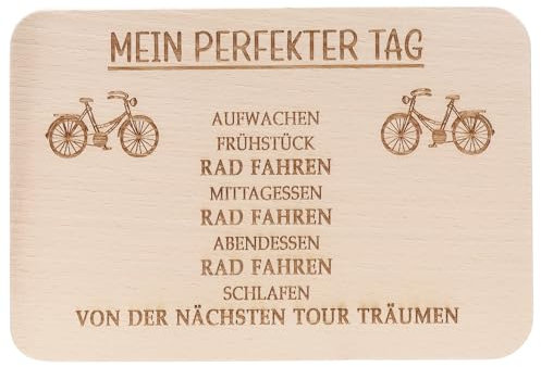 Spruchreif · Frühstücksbrettchen Fahrrad · Brotzeitbrett mit Gravur · Geschenke für Fahrradfahrer · Geschenk Fahrrad