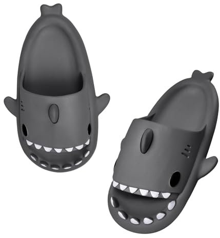 Baketron Cloud Shark Slides Damen Hai Hausschuhe Shark Slippers Schuhe Unisex Sommer Haifisch Schlappen Herren Haifisch rutschfeste Badeschuhe Strand Lustig Hai Sandalen 3.5cm Dick
