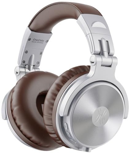 OneOdio ProC Bluetooth Cuffie senza fili e modalità cablata, 110 ore di utilizzo, cuffie audio con microfono, Hi-RES audio, cuscinetti in proteine morbide, extra bassi, comode leggere pieghevoli