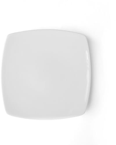 Holst Porzellan FD 220 Lot de 6 assiettes plates en porcelaine 20 x 20 cm Fine Dining Blanc 20 x 20 x 2,5 cm