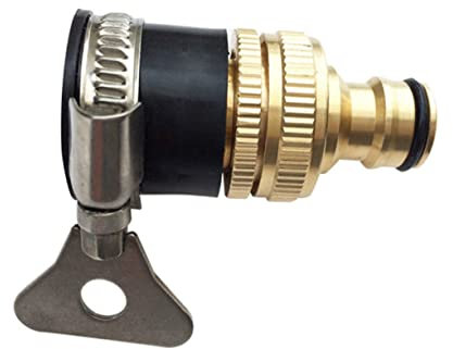 FUNOMOCYA Adaptateur De Robinet Universel en Cuivre Noir - Connecteur Rapide pour Tuyau D'Arrosage De 15 Mm À 25 Mm IdéAl pour Jardin Et Lavage De Voiture