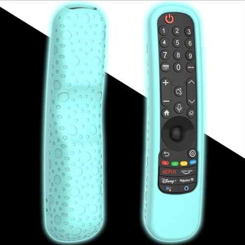 Case Cover for LG Magic Remote 2021-2024, Silicone Skin Sleeve for LG Smart TV Remote Control MR24GN MR23GA MR22GA AN-MR21GA Glow in The Dark Blue